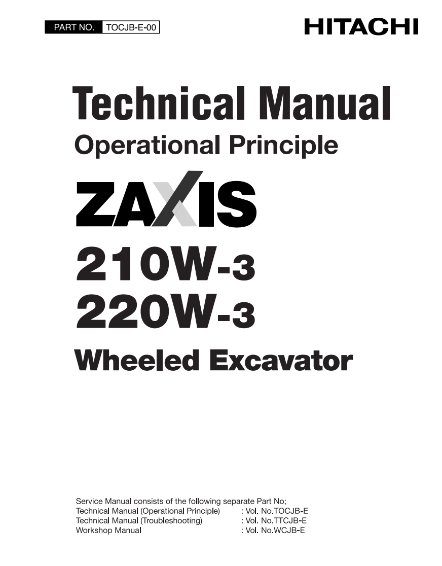 HITACHI ZX210W-3 ZX220W-3 DIGGER