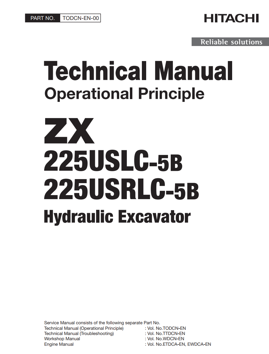 HITACHI ZX 225USLC-5B ZX 225USRLC-5B DIGGER