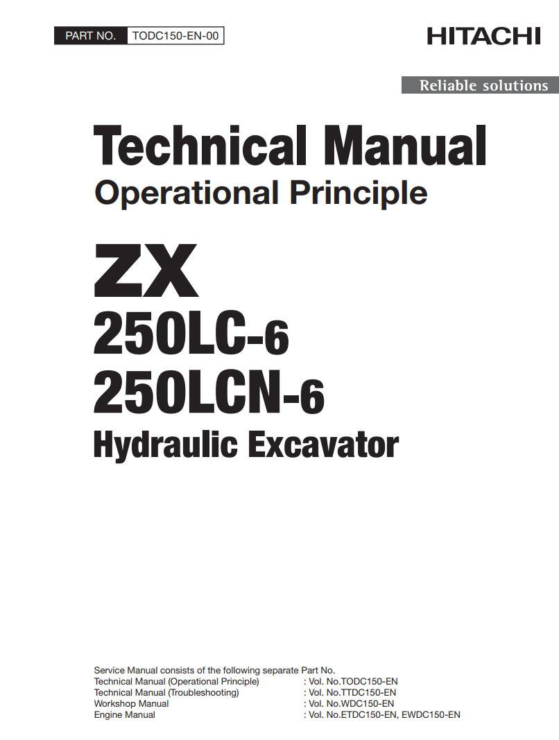 HITACHI ZX 250LC-6 ZX 250LCN-6 DIGGER