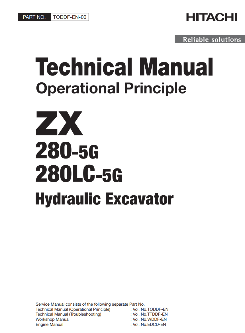 HITACHI ZX 280-5G ZX 280LC -5G DIGGER