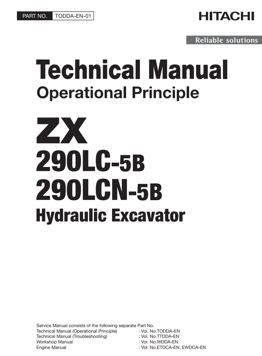 HITACHI ZX 290LC-5B ZX 290LCN -5B DIGGER
