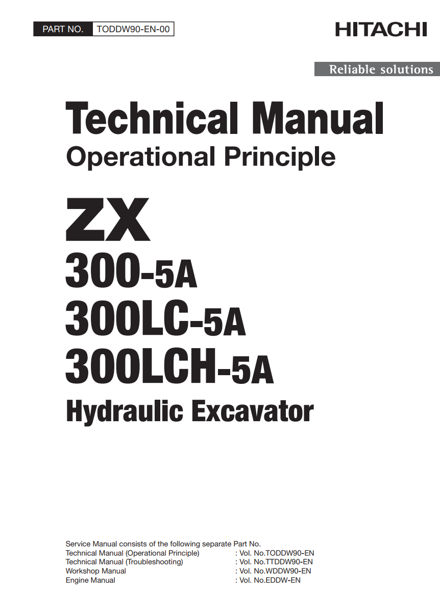 ZX300 -5A ZX300LC-5A ZX300LCH -5A HYDRAULIC DIGGER