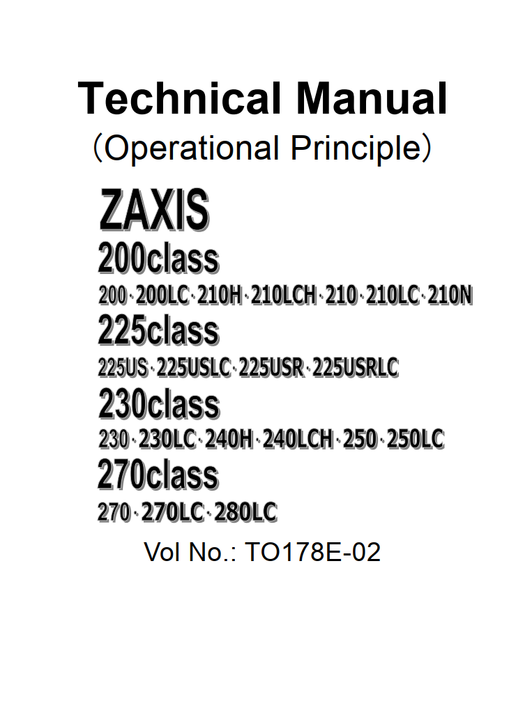 HITACHI ZAXIS 200 225 230 270 