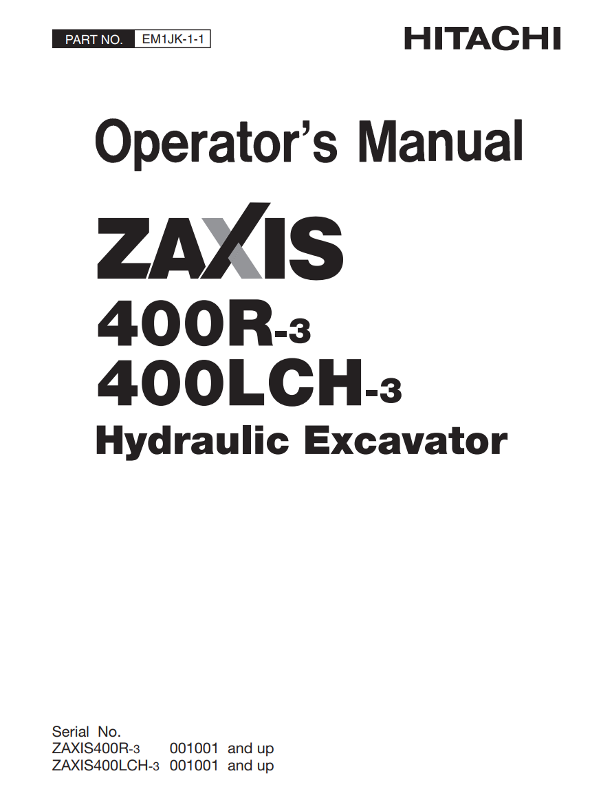 HITACHI ZX 400R-3 ZX400 LCH-3 DIGGER
