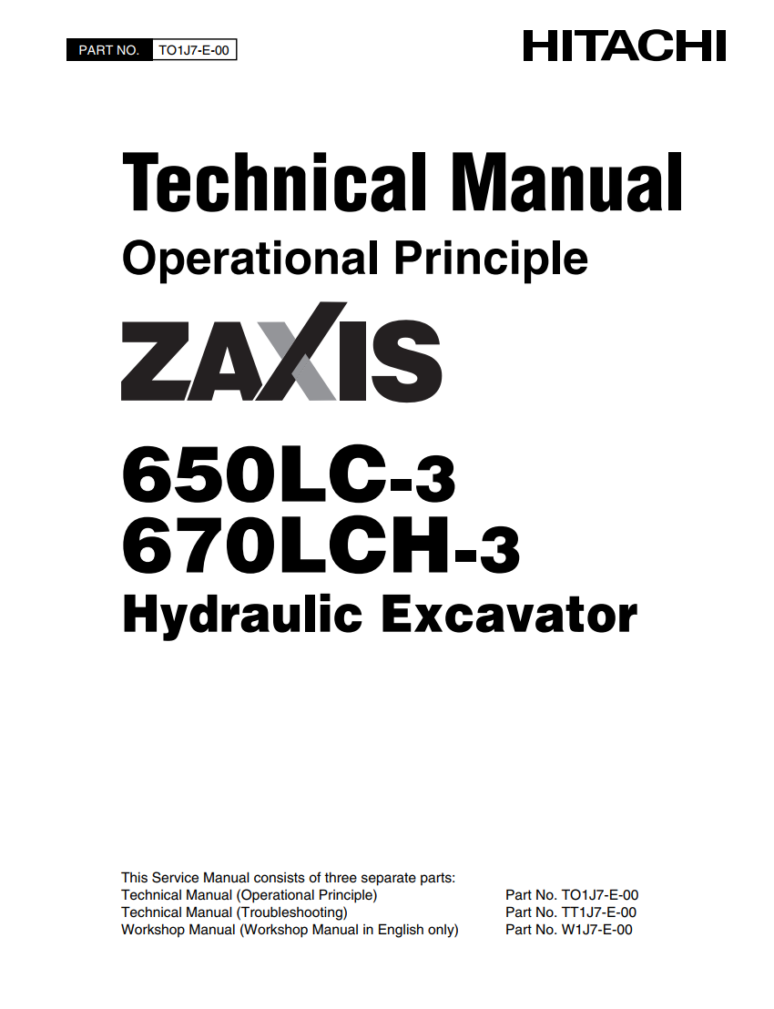 HITACHI ZAXIS650LC-3 ZAXIS670LCH-3 DIGGER