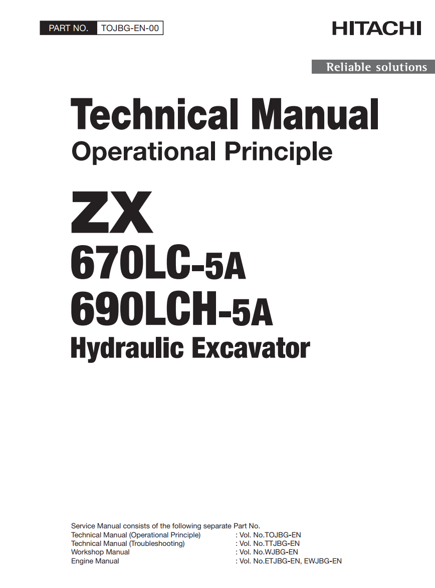 HITACHI ZX 670LC-5A ZX 690LCH-5A DIGGER