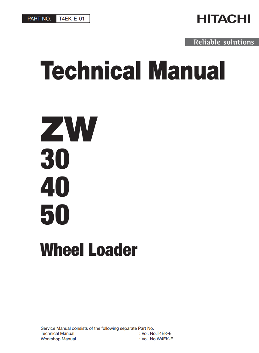 HITACHI ZW30 ZW40 ZW50 TRACTOR