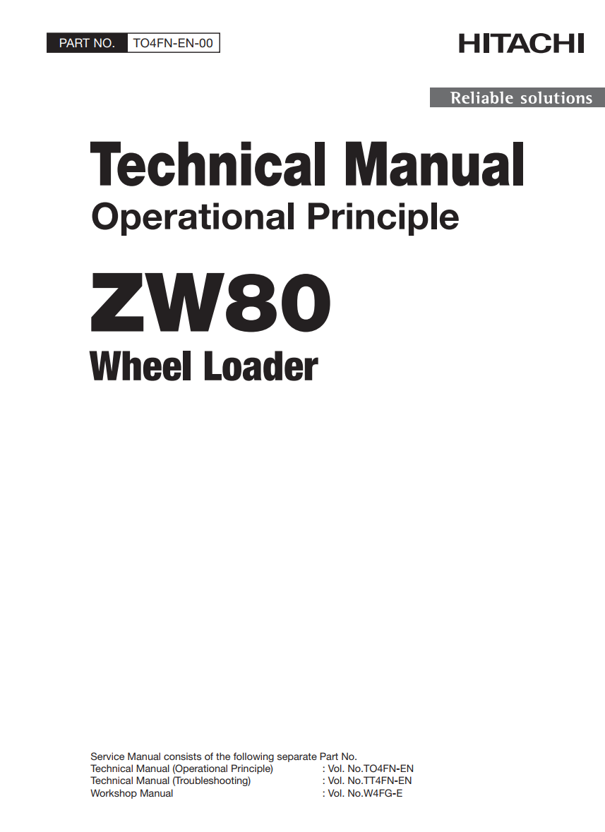 HITACHI ZW80 ZW90 TRACTOR