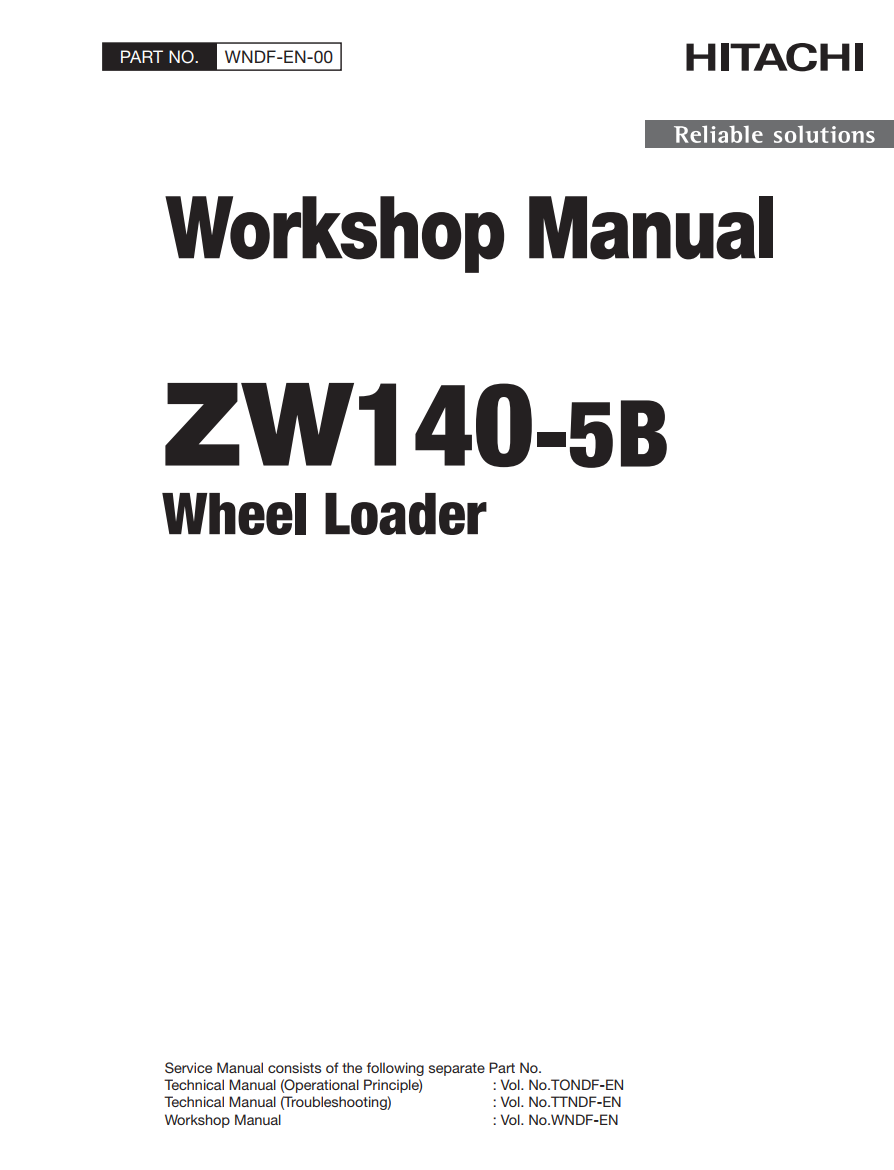 HITACHI ZW140-5B ZW140PL-5B TRACTOR