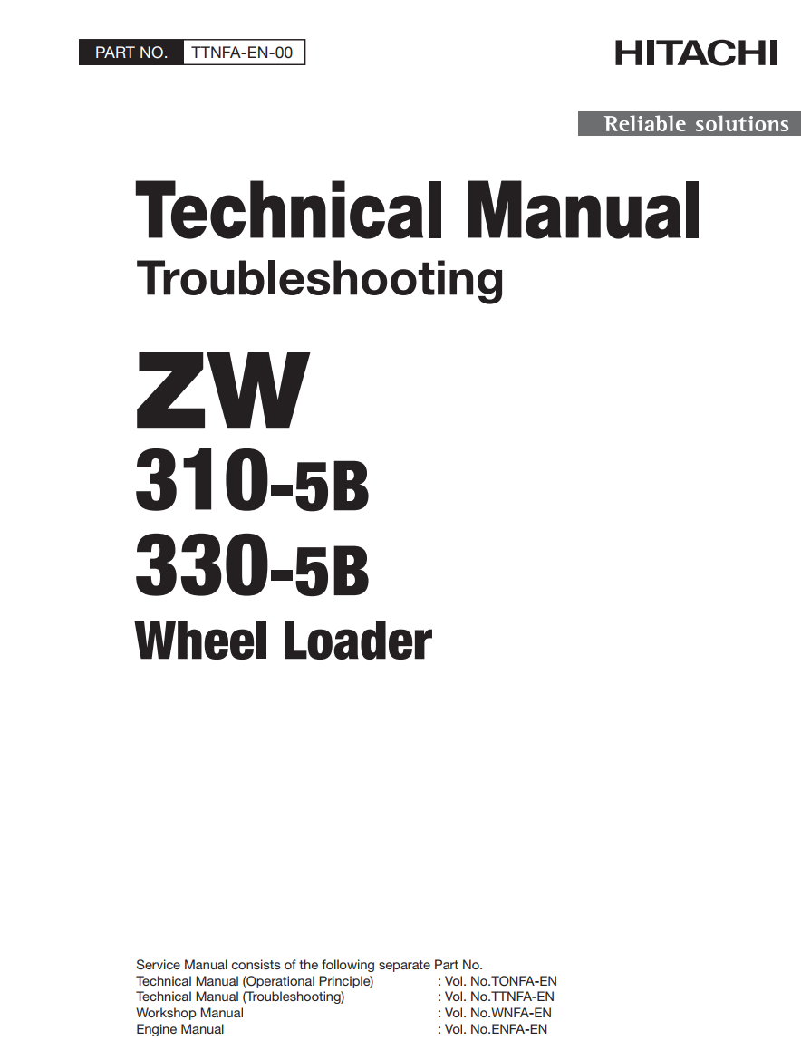 HITACHI ZW310 -5B ZW330 -5B LOADER