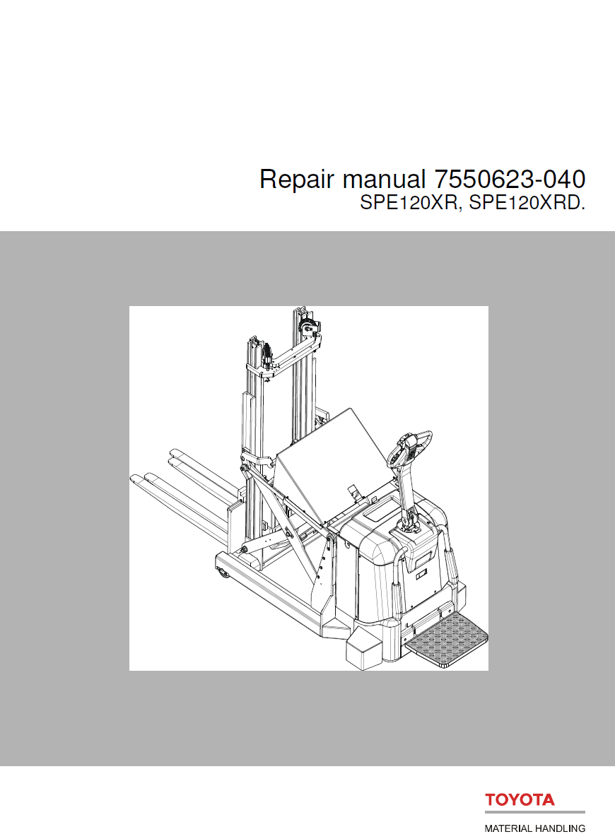 BT TOYOTA SPE120XR SPE120XRD PALLET STACKER