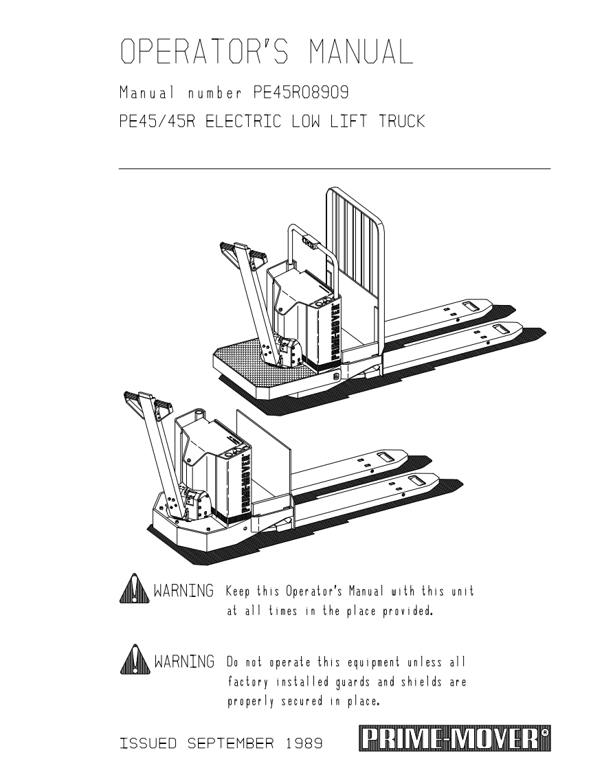 BT PE-45 PE-45R ELECTRIC LOW LIFT FORKLIFT