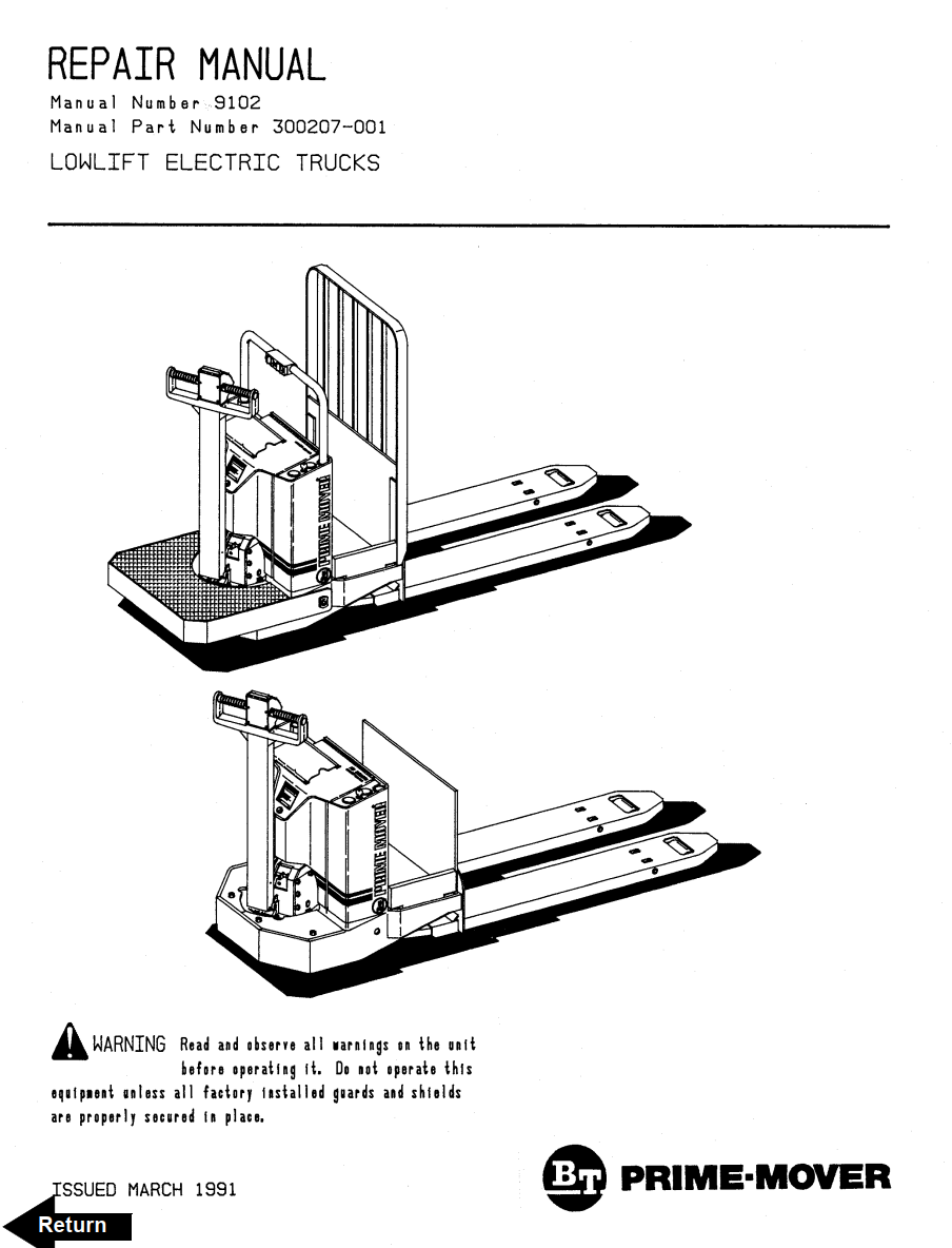 BT PE60C HT60C ELECTRIC LOW LIFT FORKLIFT