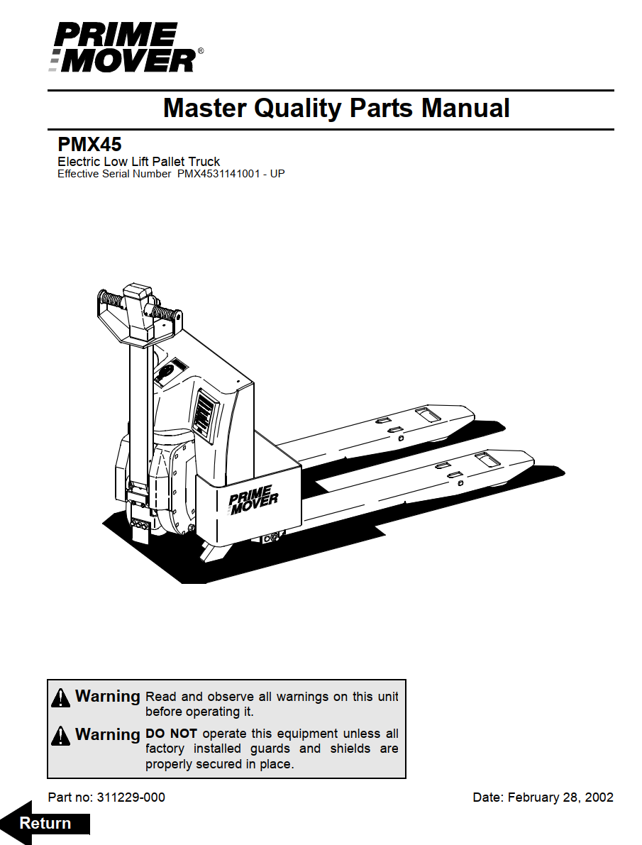 BT PRIME MOVER PMX45 ELECTRIC FORKLIFT
