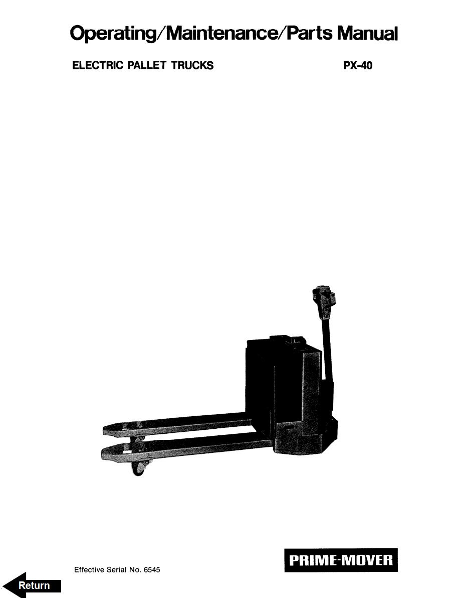 BT PX40 PX40R ELECTRIC PALLET FORKLIFT