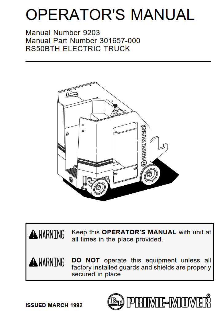 BT PRIME MOVER RS50BTH REACH TRUCK
