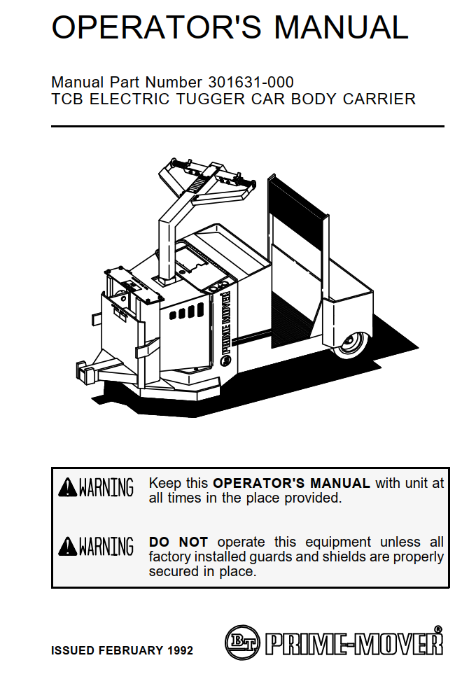 BT TCB ELECTRIC TUGGER CAR BODY CARRIER
