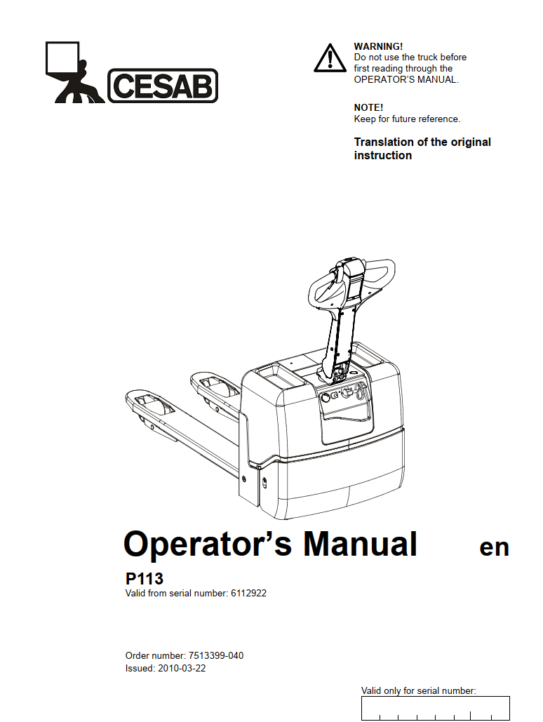 CESAB P113 ELECTRIC FORKLIFT