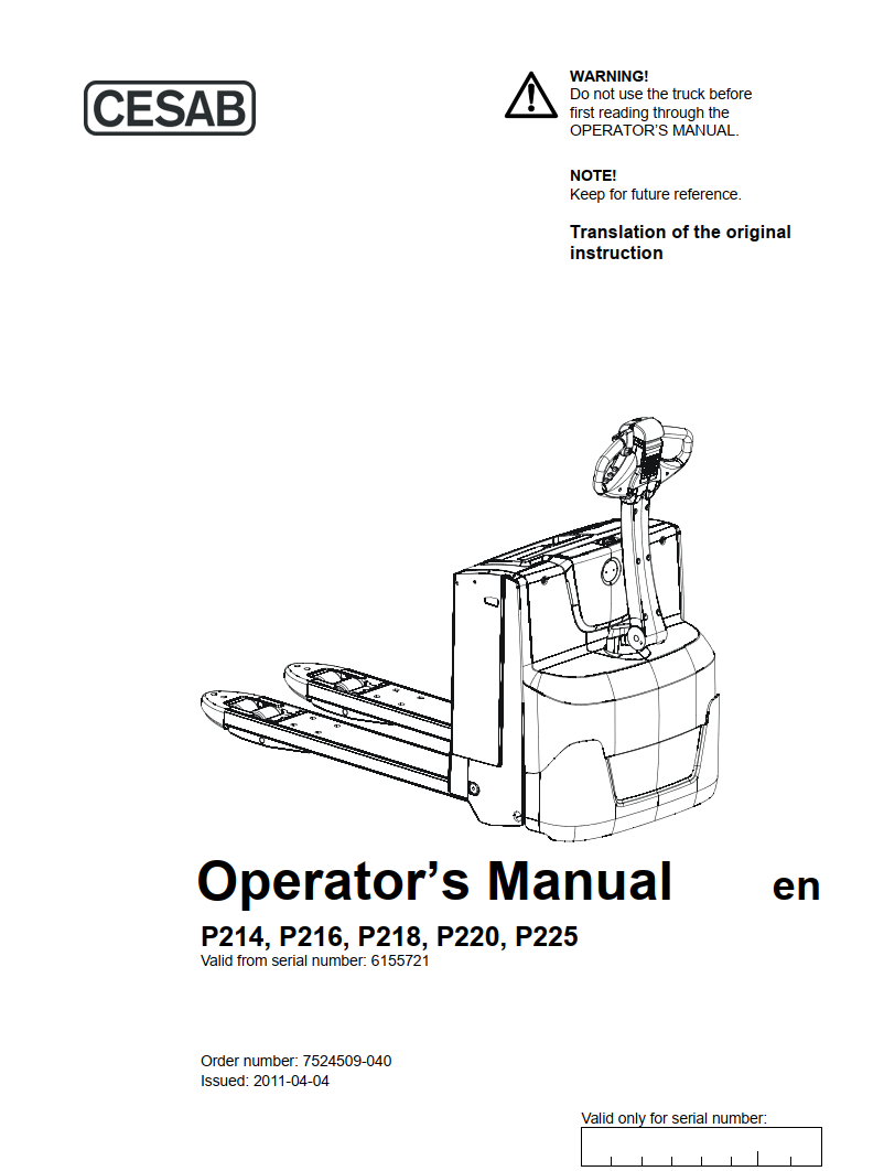 CESAB P214 ELECTRIC FORKLIFT