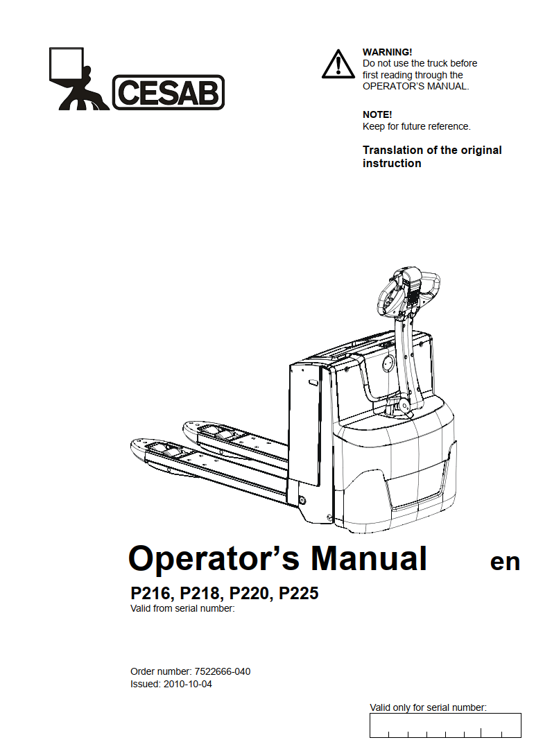 CESAB P220 ELECTRIC PALLET JACKIE