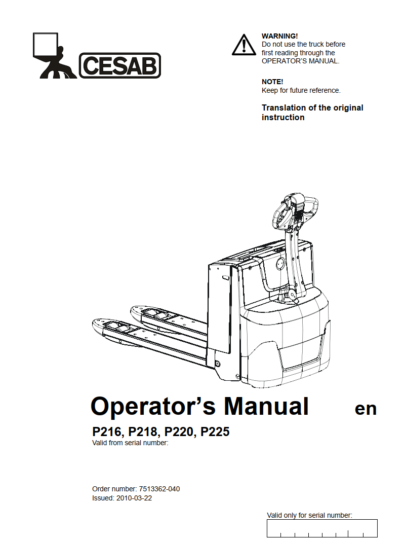 CESAB P225 ELECTRIC FORKLIFT