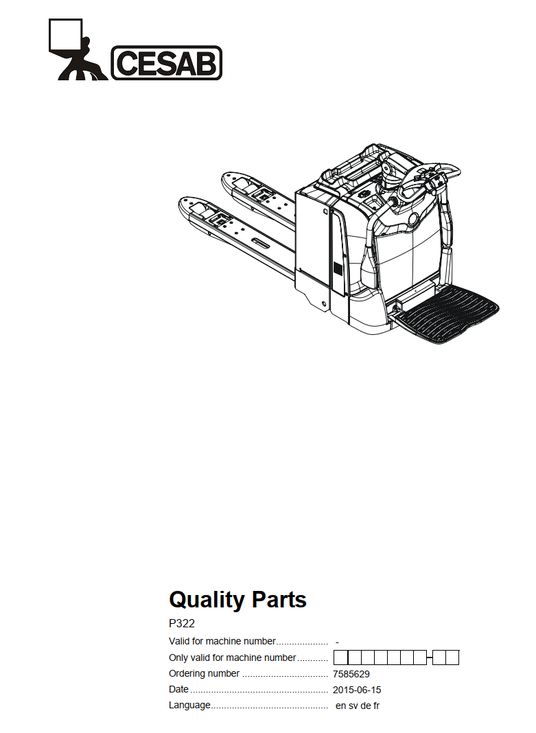 CESAB P322 ELECTRIC REACH TRUCK