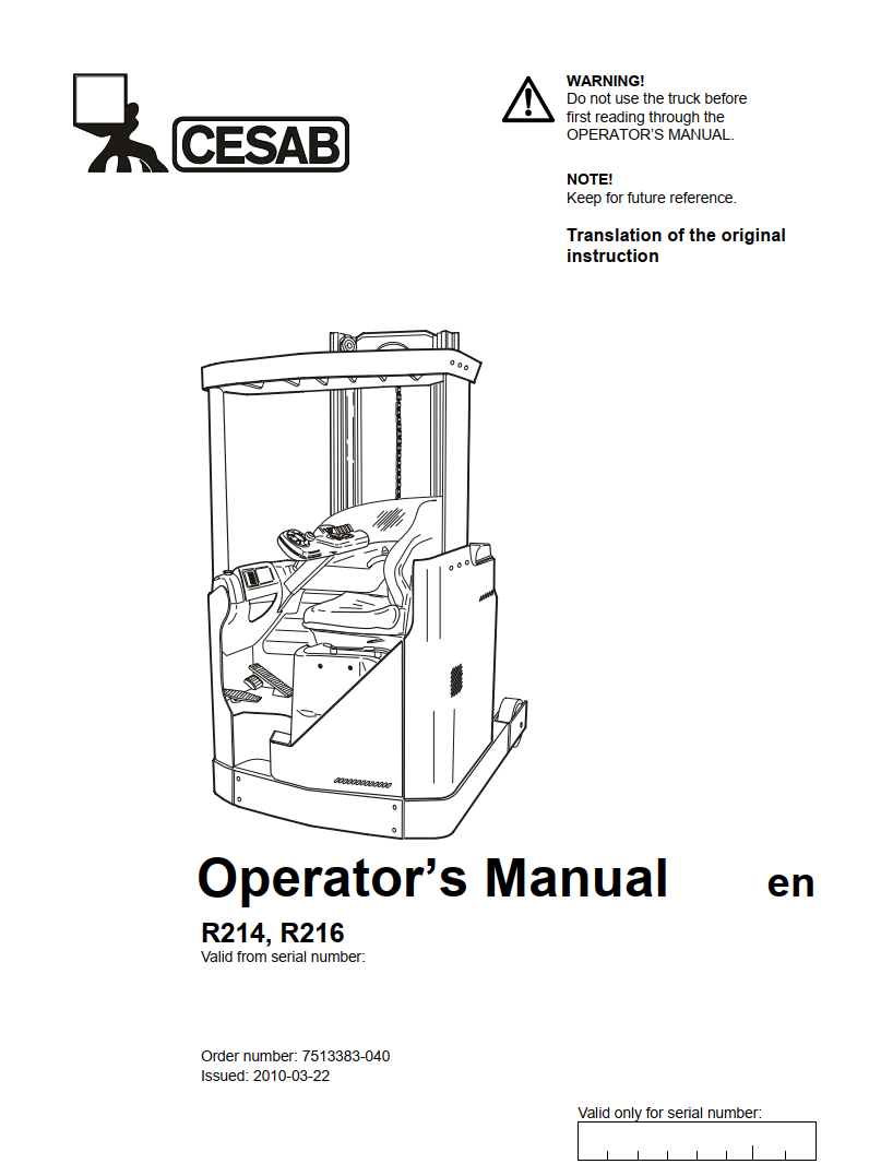 CESAB R214 ELECTRIC PALLET FORKLIFT