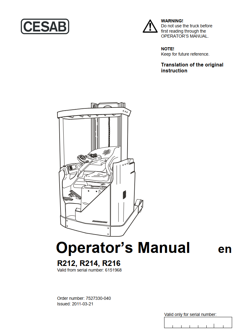 CESAB R216 ELECTRIC PALLET FORKLIFT