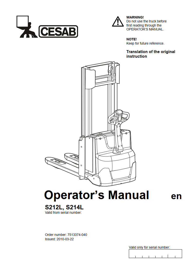 CESAB S212L PALLET TRUCK