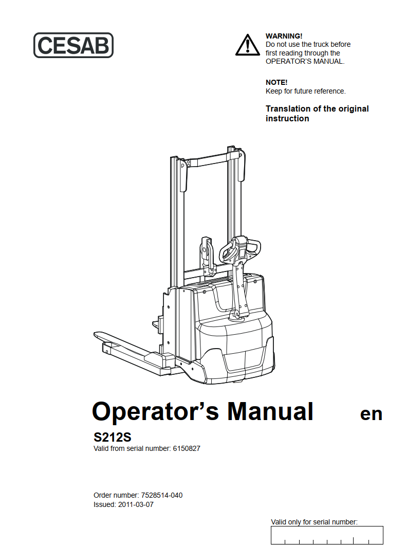 CESAB S212S PALLET TRUCK