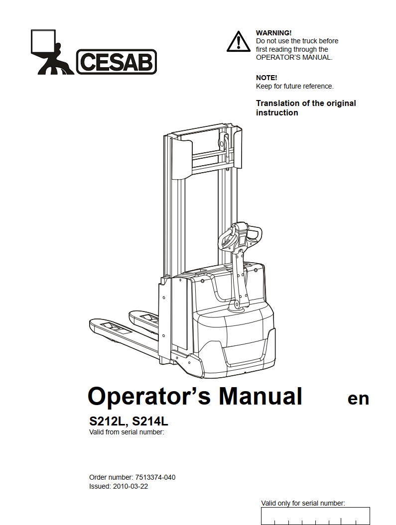 CESAB S214L PALLET TRUCK