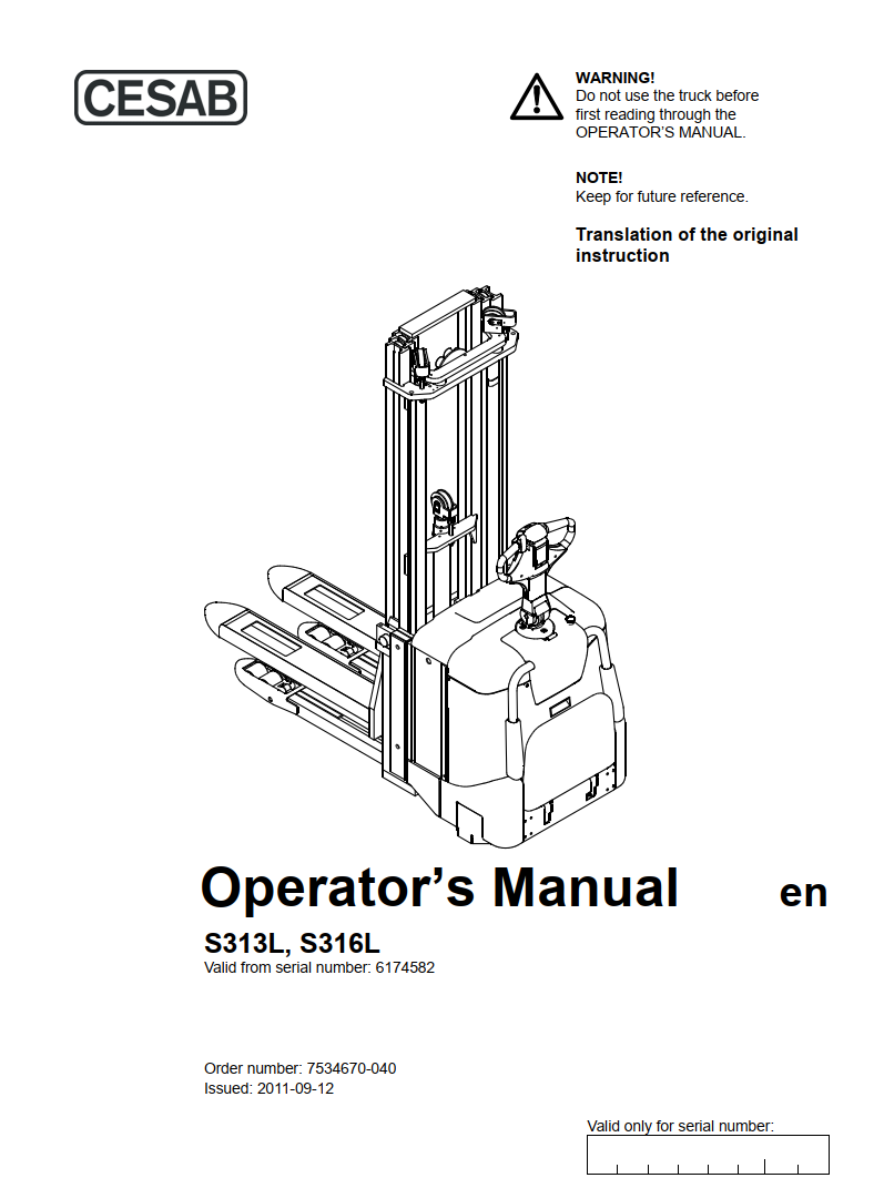 CESAB S313L PALLET TRUCK