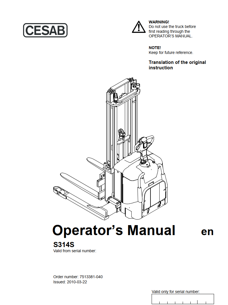 CESAB S314S WALKIE PALLET TRUCK