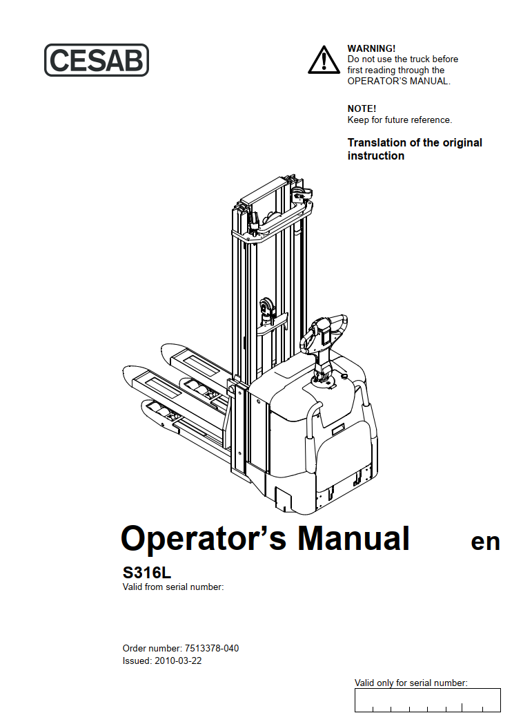 CESAB S316L PALLET TRUCK