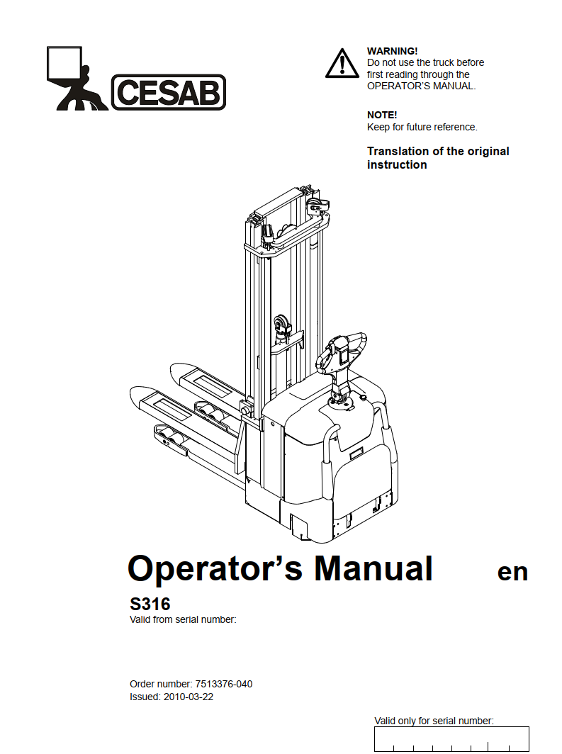 CESAB S316 PALLET TRUCK