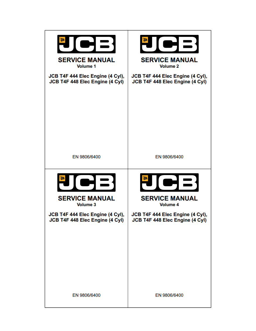 JCB T4F 444, T4F 448 4 CYLINDER ELECTRICAL ENGINE