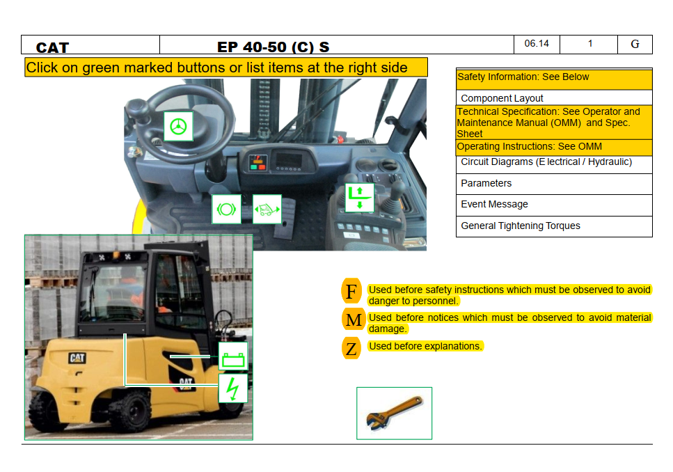 CATERPILLAR CAT EP40 EP45 EP50 LIFT TRUCK