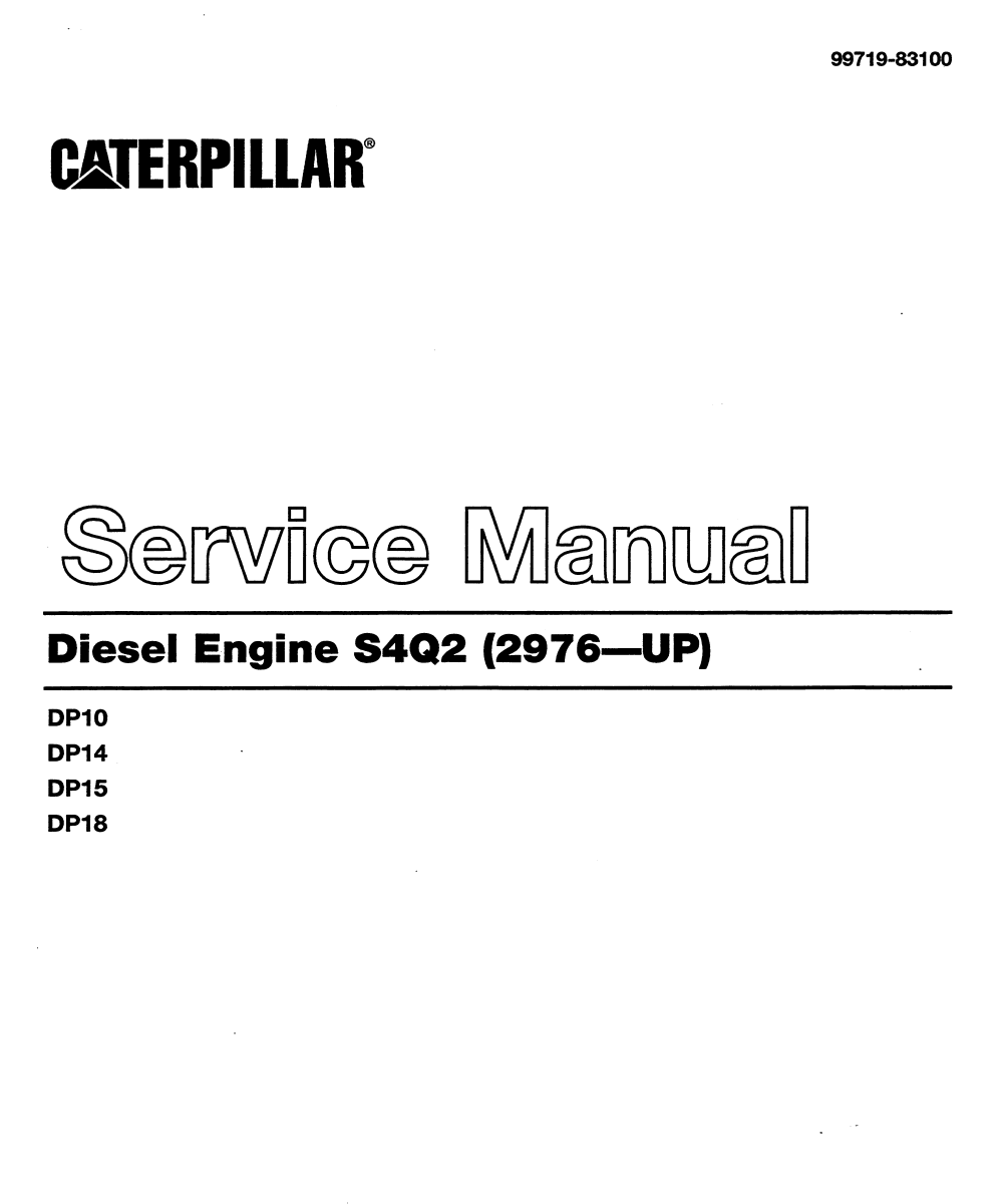 CATERPILLAR CAT DP15K, DP18K, DP20K, DP25K, DP30K, DP35K LIFT TRUCK