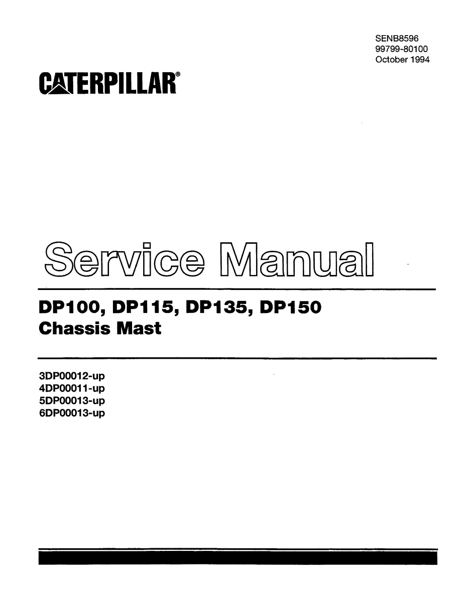 CATERPILLAR CAT DP100 DP115 DP135 DP150 FORKLIFT