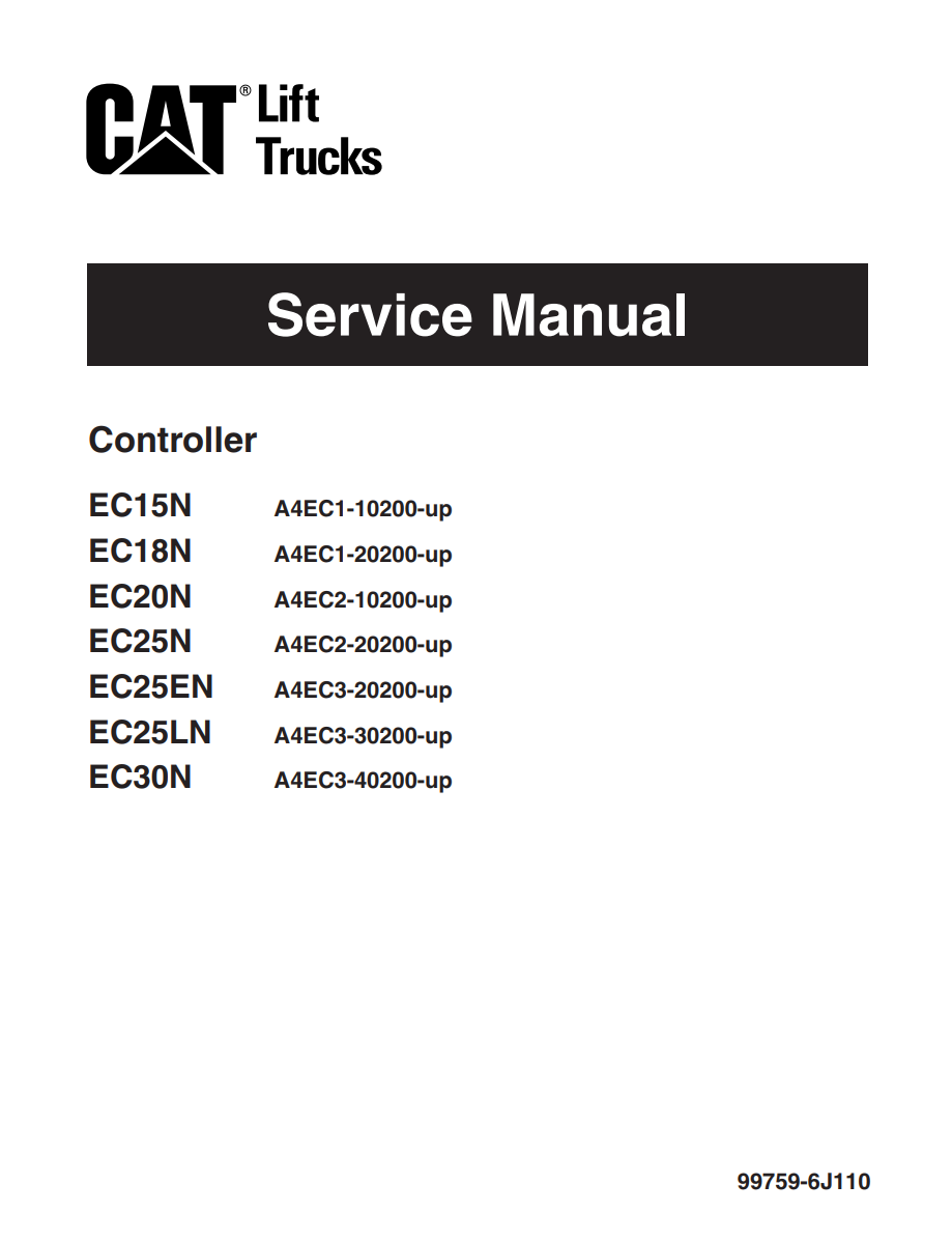 CATERPILLAR CAT EC15N EC18N EC20N EC25N EC25EN EC25LN EC30N FORKLIFT