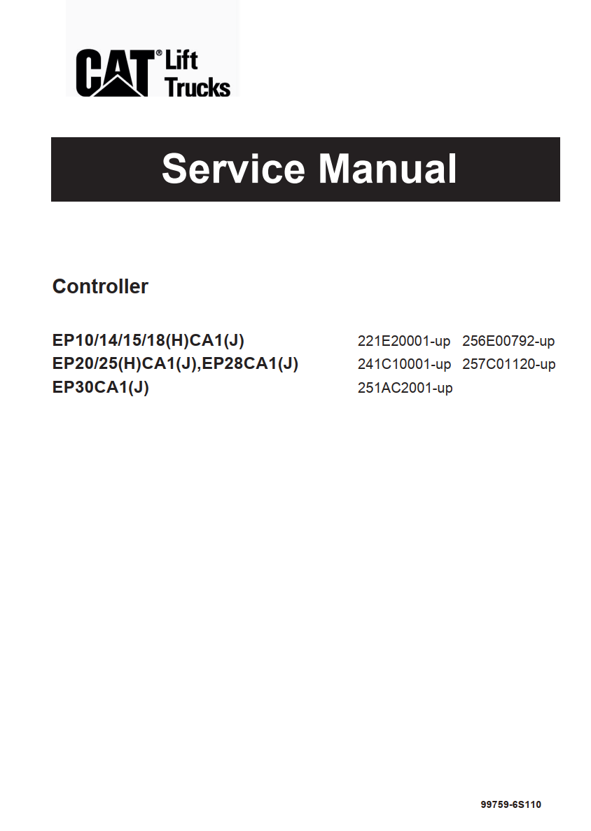 CATERPILLAR CAT EP10CA1(J)-25(H)CA1(J), EP28CA1(J)-EP30CA1(J) FORKLIFT