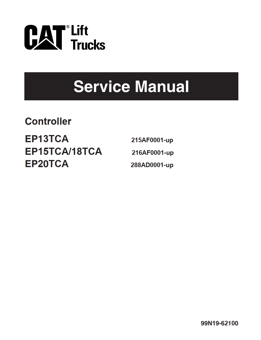 CATERPILLAR CAT EP13TCA EP15TCA EP18TCA EP20TCA FORKLIFT