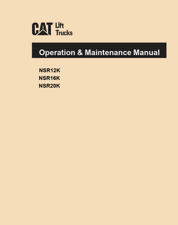 CATERPILLAR CAT NSR12K NSR16K NSR20K STACKER OPERATION MAINTENANCE, SCHEMATICS MANUAL