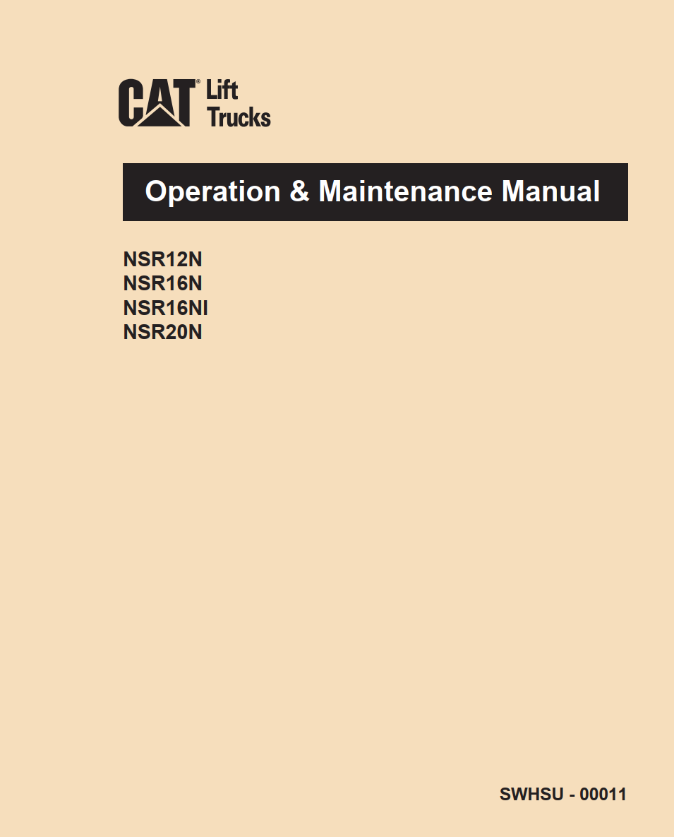 CATERPILLAR CAT NSR12N NSR16N NSR16NI NSR20N PALLET TRUCK