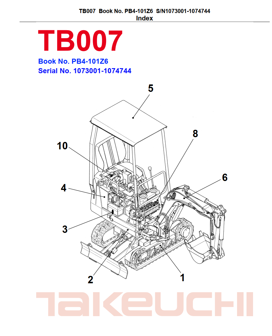 TAKEUCHI TB007 COMPACT MINI EXCAVATOR