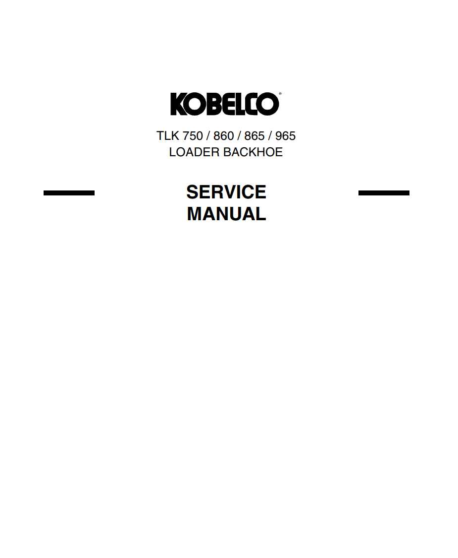 KOBELCO TLK750, TLK860, TLK865, TLK965 WHEEL LOADER