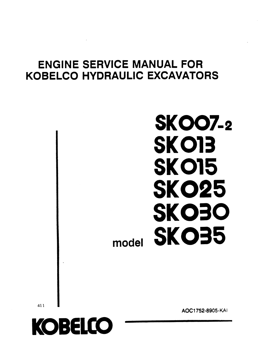 KOBELCO YANMAR 2TN 3TN 4TN SERIES DIESEL ENGINE