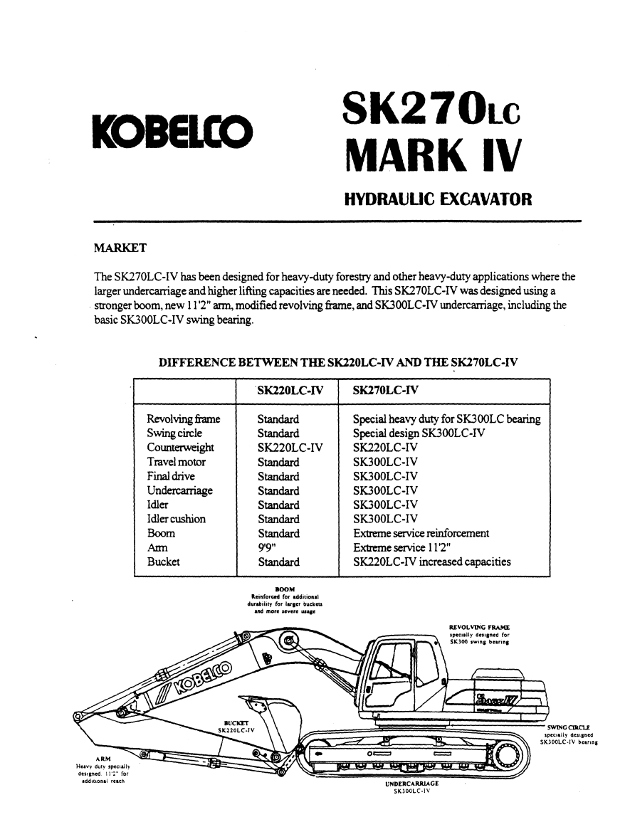 KOBELCO SK270LC IV CRAWLER EXCAVATOR