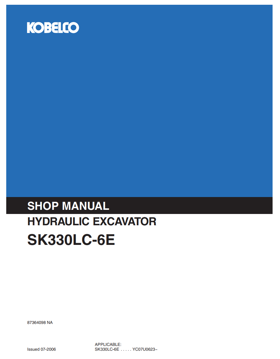 KOBELCO SK330LC-6E, SK330NLC-6E CRAWLER EXCAVATOR