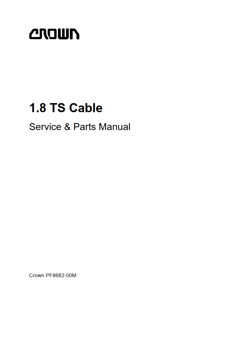 CROWN 1.8 TS CABLEFORM, TS EV100, TS CABLE PALLET TRUCK FORKLIFT